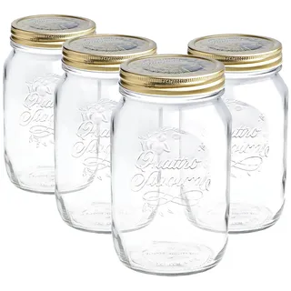 Bormioli Rocco Quattro Stagioni Glas Erhalten Gläser - 1,5 L - Klar - Pack Von 4