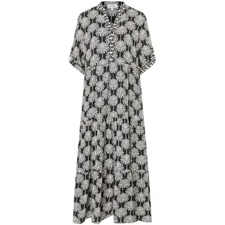 More & More Blusenkleid Maxi Palmenprint Schwarz/Weiß 40