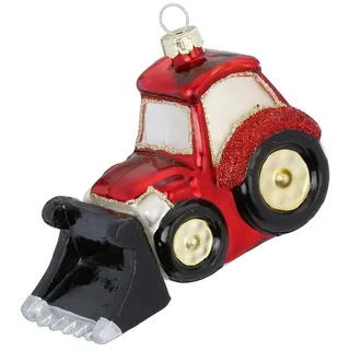 Holly & Jolly Christbaumschmuck Glas Radlader Weihnachtskugeln Weihnachtsbaumschmuck Bagger