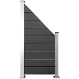 HORI Zaun HORI WPC Sichtschutzzaun Stecksystem, Gartenzaun witterungsbeständig, Robuster Gartenzaun, Modernes Lamellenzaun, Langlebiger Sichtschutz grau