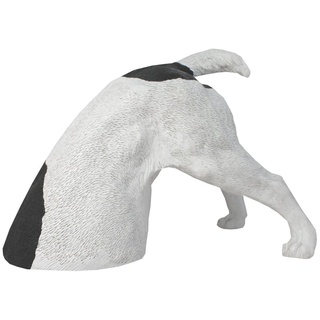 colourliving Tierfigur Deko Hund Jack Russel grabend halber Hund Tierfigur Garten Dekofigur, Handbemalt, Wetterfest, witzige Gartendeko schwarz|weiß