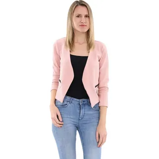 malito more than fashion Jackenblazer malito Damen Blazer ohne Kragen, Sakko im Basic Look, Kurzjacke mit Sweatblazer im Basic-Look rosa XL
