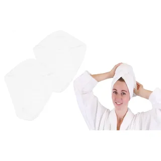 Betz Turban-Handtuch mit Knopf BERLIN Kopfhandtuch Haarturban, (2-St), mit Knopfverschluss weiß