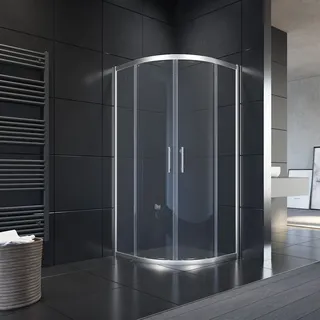 90x90x195cm Duschkabine Viertelkreis Schiebetür NANO Duschabtrennung Dusche Glas