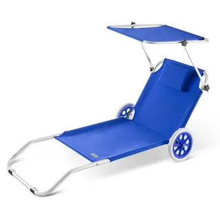 CASARIA Sonnenliege Klappbar 115 x 60 x 22 cm Blau