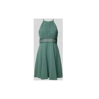 Cocktailkleid mit gelegten Falten, Schilf Melange, 50
