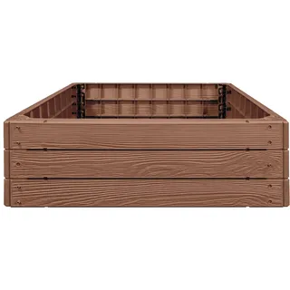 FIXKRAFT Niedriges Kräuterbeet Pflanzenbeet 75x75 cm Kinder Hochbeet Quadratisch Mini Tiefbeet für Kräuter Frühbeet Tomaten Gemüse Blumenbeet Kunststoff Garten (Braun, Quadratisch)