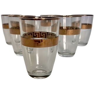 Bavary 6er Set Latte macchiato Gläser Kaffeegläser Cappuccino Glas Transparent 250Ml Geschirrset für 6 Personen Mäander Medusa