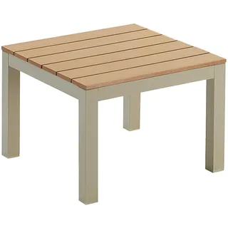 Riess Ambiente Gartentisch Orlando Lounge - 60cm - Greige Natur - Aluminium WPC Nonwood - wetterfest Outdoor Loungetisch quadratisch