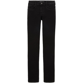 TOM TAILOR Damen Alexa Straight Jeans, schwarz, Uni, Gr. 25/32
