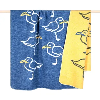 PAD SEAGULL Kuscheldecke 150 x 200 cm Blau/Gelb