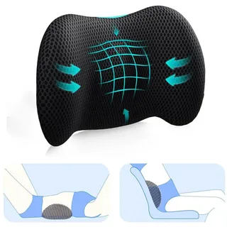 raxfekro Lendenkissen Ergonomisch 40 x 20 cm Schwarz
