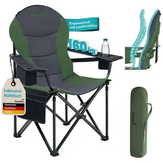 Skandika Campingstuhl Relax Comfort Grün/Grau