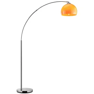 Brilliant Bogenlampe Vessa - Bogenstehleuchte, ohne Leuchtmittel, Stehlampe Wohnzimmer, H 166 cm, B 122 cm, E27-Fassung, Bogenleuchte orange