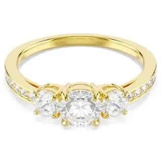 Swarovski Stilla Attract Ring Rundschliff Goldbeschichtet Weiß Gr. 52