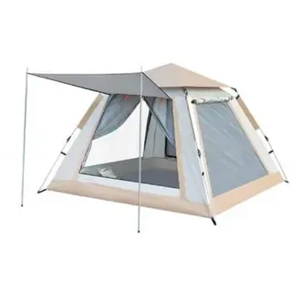 [BUNDLE] Toolbrothers Outdoor-Set Camping Zelt 2-4 Personen Hydrauliksystem mit Isoliermatte+Schlafsack+Geschirr Set 10-tlg & LED Campinglampe