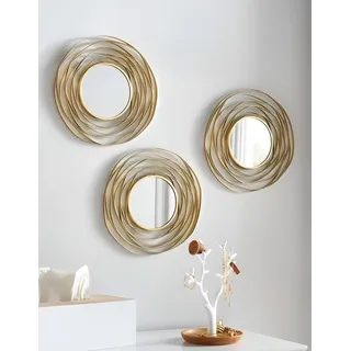 Dekoleidenschaft Wandspiegel rund 24 cm Gold