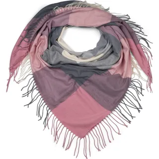 Stylebreaker XXL Deckenschal mit Fransen", in Rose-Grau-Creme | Gr.: onesize