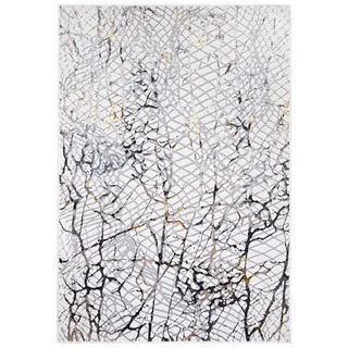 Mazovia Designteppich Modern Teppich für Wohnzimmer - Glänzende Beige Creme mit Gold, 120 x 170 cm beige|braun 120 x 170 cm
