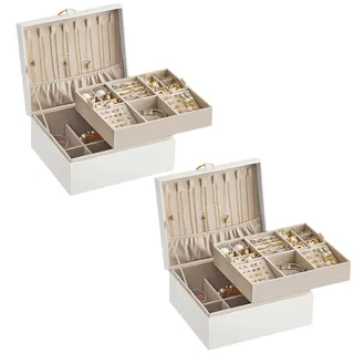 Songmics Schmuckbox mit 2 Ebenen