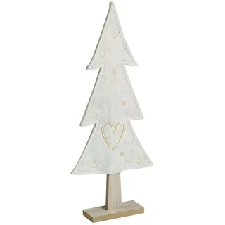 Florists Products Weihnachtsmann Tannenbaum Filz Deko Herz Creme Beige 35cm 2er Set Weihnachten, 2 Stü beige