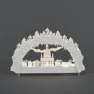LED Silhouette Leuchter Frauenkirche weiß 43x26cm Konstsmide innen 2834-210