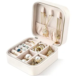 Csparkv - Gebrochenes Weiß) Schmuckkästchen Für Damen, Mädchen, Herren, Kinder, Kleine Reise-schmuckschatulle, Schmuck-aufbewahrungsbox Für Halskette, Ohrringe, Armbänder, Schwarz
