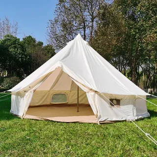 Latourreg Outdoor Wasserdicht 4M 5M Glamping Bell Zelt Deluxe Jurten Zelt für Camping (5M Oxford-Bell Zelt)