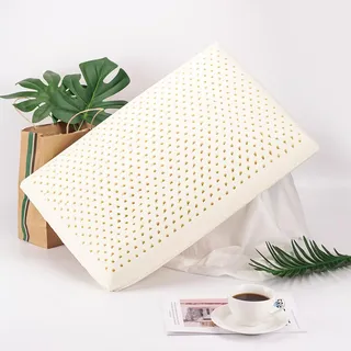 Talatex Dunlop 100 % natürliches Premium-Latex-Kissen, niedriges Profil-Latex-Kissen hilft Schmerzen und Druck zu lindern, kein Memory-Schaum, perfektes Paket mit abnehmbarem Tencel-Kissenbezug