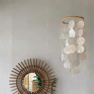 ZOYIEP Traumfänger Windspiel, Perlmutt Muscheln Deko Windspiele, Handgefertigt DIY Mobile Boho Deko Kunsthandwerk Fensterschmuck Aufhängen (C)