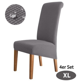 Sitzflächenhusse Universal Stuhlbezug Stretch Stuhl hussen Hochwertiger Stretchstoff, MULISOFT, Stretch-Stuhlhussen, abnehmbar, waschbar,4er-set grau