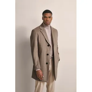 Kurzmantel BUGATTI, Herren, Gr. 58, beige, 60% Wolle, 35% Polyester, 5% sonstige Fasern, unifarben, slim fit, gerader Abschluss, Mäntel Kurzmantel, mit Reverskragen
