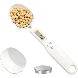 OBEST Elektronischer Messlöffel, Digitalwaage Löffel, Messbecher,0.5g-500g Küche Elektronische Gram Messlöffel Waagen mit Genauer LCD Anzeige zum Dosieren von Kaffeebohnen, Milch, Mehl