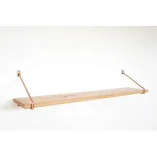 Natural Goods Berlin 1x Design Wandregal Eiche 100cm | viele Farben & Modelle | Regalboden Massivholz Metall Schweberegal hängend, Regalwinkel, (Regal PRENZLBERG (20cm Tiefe), Antik Roségold)