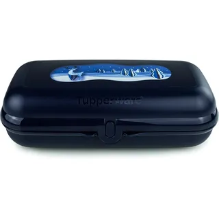 Tupperware to Go Maxi-Twin Maxi Twin Brotdose Box Behälter Kind Kindergarten Schule dunkelblau mit Motiv Winter