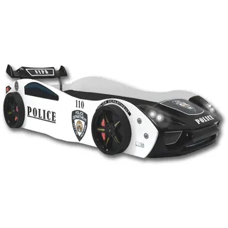 Aileenstore Spielbett Police 90 x 200 cm Holz schwarz
