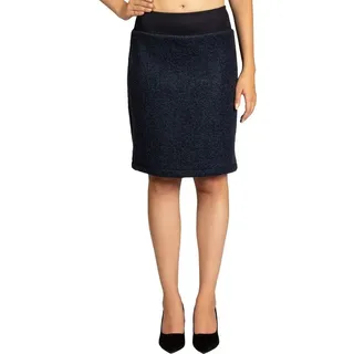 Caspar Bleistiftrock RO031 Damen Winter Bleistift Wollrock knielang blau 36