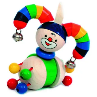 HESS SPIELZEUG Nachziehtier Holzspielzeug Schiebefigur Harlekin BxLxH 145x90x540mm NEU bunt