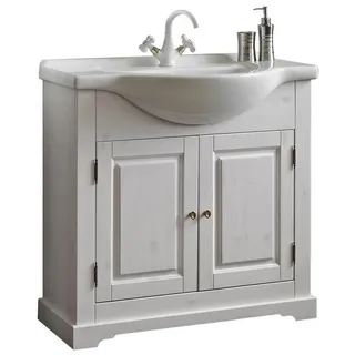 Xlmoebel Waschtisch Landhaus Waschbecken mit Unterschrank 85x35x81 cm Luxus Qualität (2-St), Made in Europa weiß