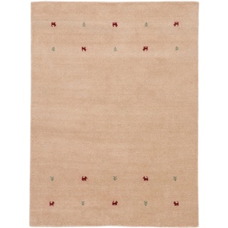 Wollteppich CARPETFINE "Gabbeh Uni" Teppiche Gr. B/L: 300 cm x 400 cm, 15 mm, 1 St., beige Orientalische Muster