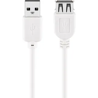 Wentronic USB 2.0 A M/F 0.6m - USB A - USB A - Männlich/weiblich - Kupfer - Weiß (96197)