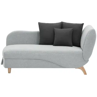 vente-unique Recamiere Polyester mit Schlaffunktion 1-Sitzer Hellgrau