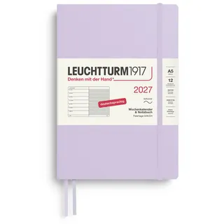 Leuchtturm1917 Wochenkalender & Notizbuch Medium A5 Lilac 2027