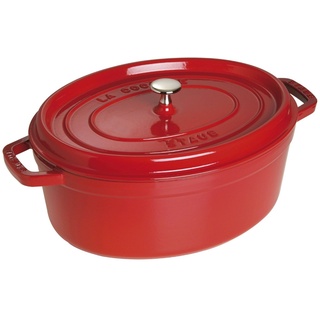 STAUB France Cocotte 37 cm oval 8,0 Liter Gusseisen rot