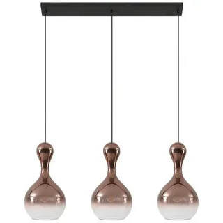 LUCANDE Lyrisa 3-flg. 97 cm rund Kupfer Glas