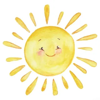 Wandtattoo, Motiv: Sonne und Cartoon, für Kinderzimmer