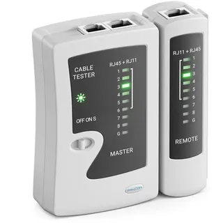 deleyCON deleyCON Netzwerk Kabeltester RJ11 RJ12 RJ45 ISDN LAN Netzwerkkabel Netzwerk-Adapter