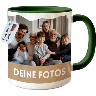 Tasse Personalisiert mit Foto – Fototasse mit eigenem Bild - Dunkelgrün