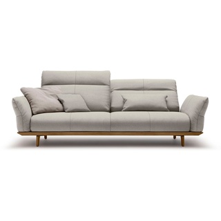 hülsta sofa 3,5-Sitzer hs.460, Sockel und Füße in Nussbaum, Breite 228 cm grau