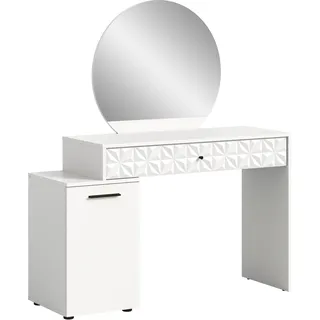 Home Affaire Konsolentisch HOME AFFAIRE "Frisierkommode, Frisiertisch, Schminktisch, inklusive Spiegel", weiß (weiß, weiß, weiß), B:117cm H:137cm T:42cm, Tische, Konsolentisch, 1 Schubkasten, 1 Tür, 3 Fächer